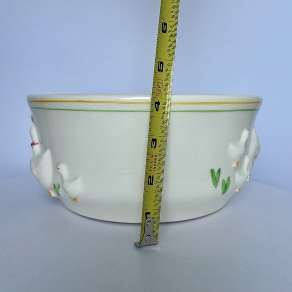 Ribbon Geese Bowl And Pitcher Ceramic Set Vintage Treasure Craft USA - Picture 8 of 15